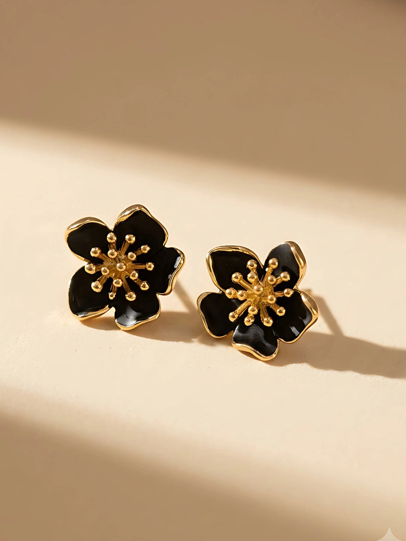 Midnight Blossom Stud Earrings
