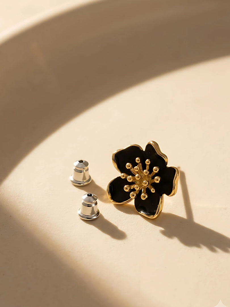 Midnight Blossom Stud Earrings