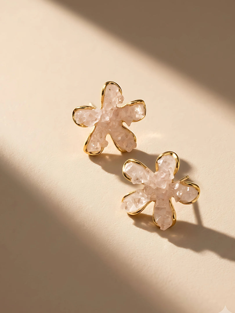 Blush Crystal Bloom Stud Earrings