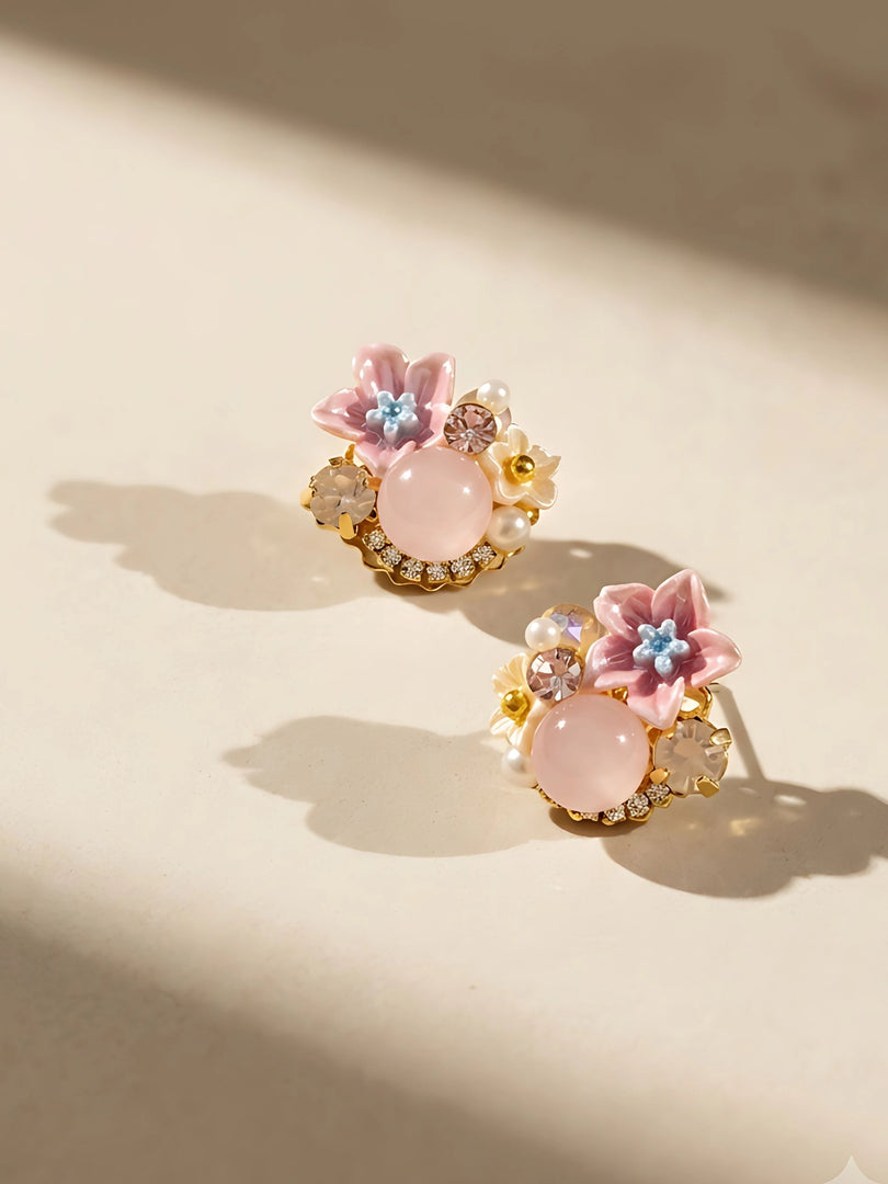 Blush Bloom Stud Earrings