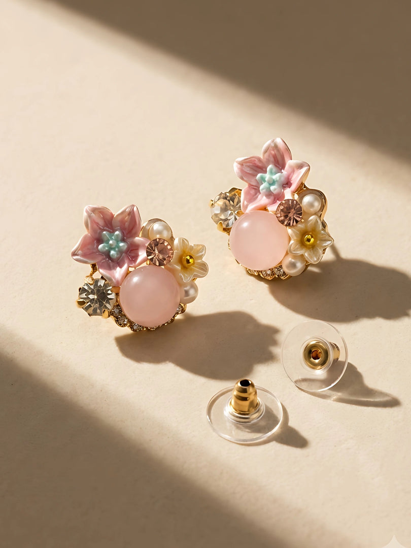 Blush Bloom Stud Earrings