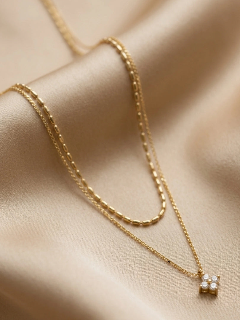Celeste Clover Layered Necklace
