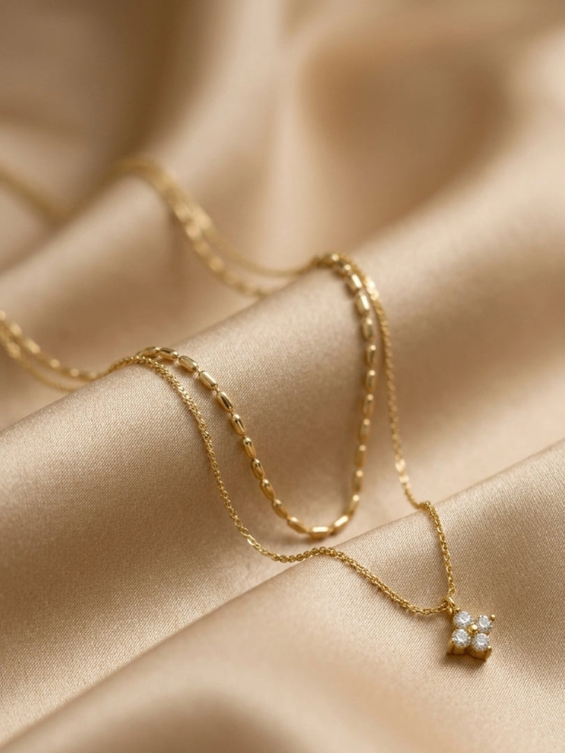 Celeste Clover Layered Necklace