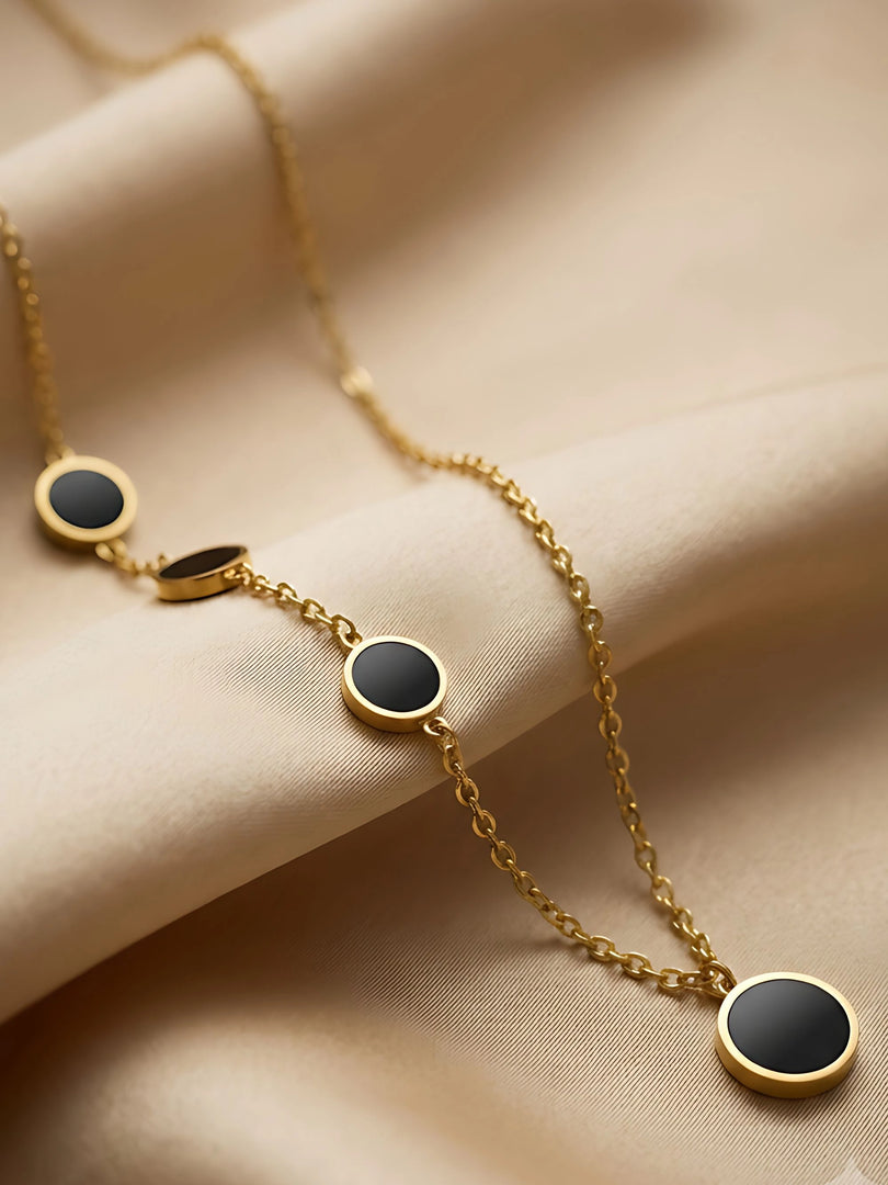 Noir Onyx Station Necklace