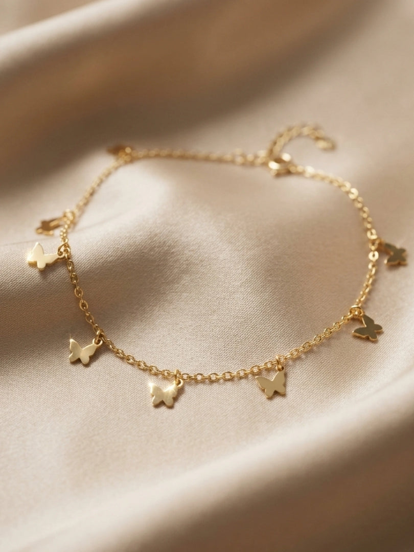 Golden Flutter Charm Bracelet