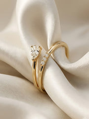 Golden Dewdrop Open Ring