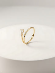 Golden Dewdrop Open Ring