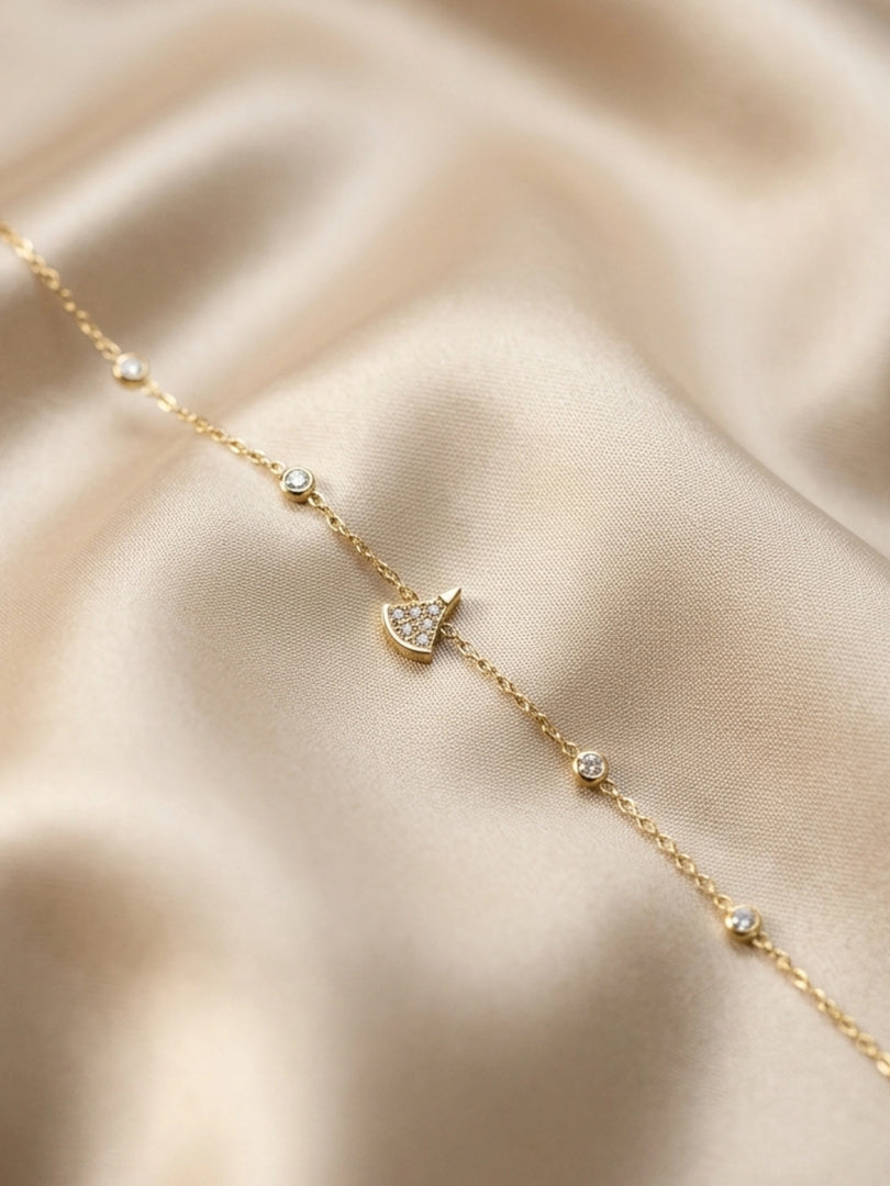 Golden Celestial Heart Bracelet
