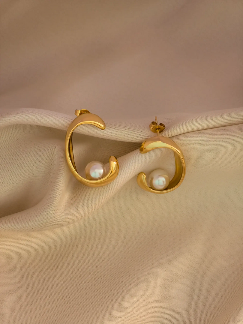 Crescent Pearl Earrings