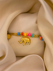 Golden Elephant Charm Bracelet