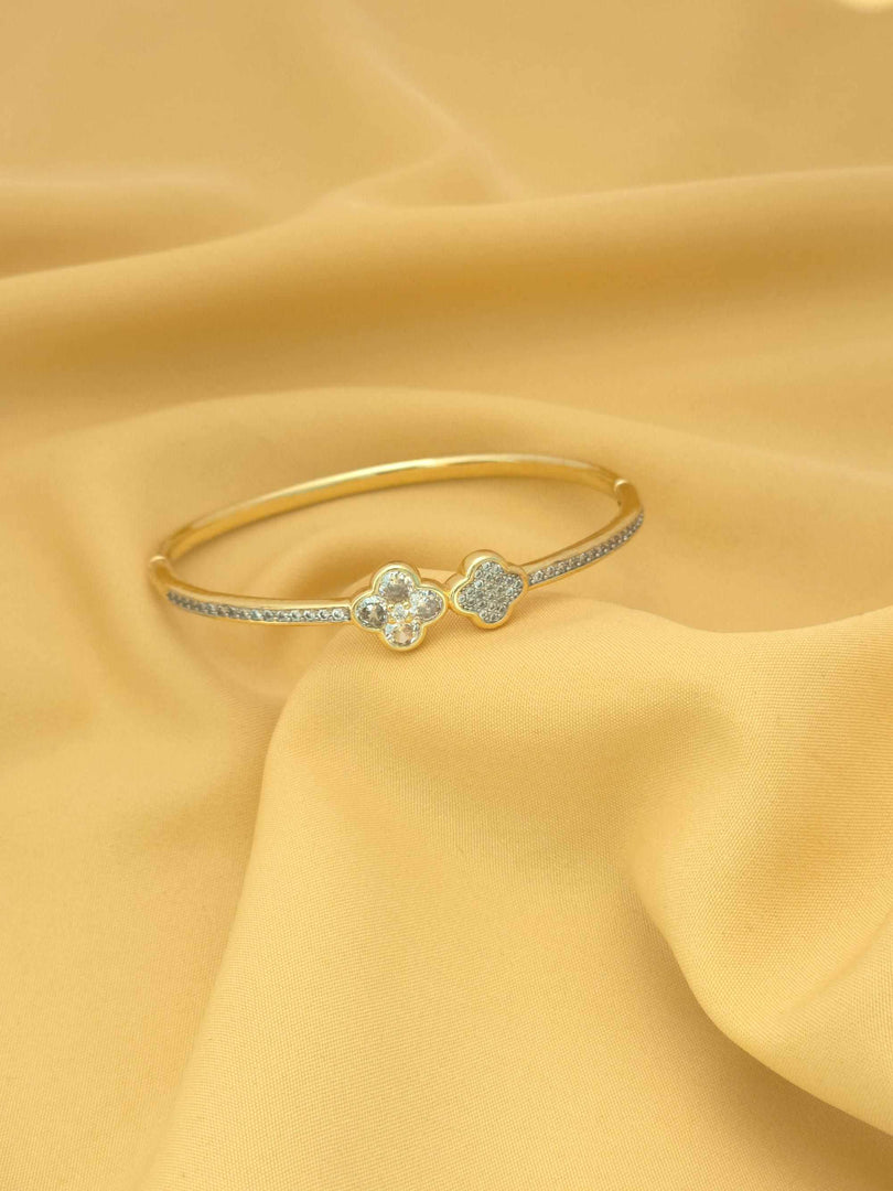 Twin Bloom Pave Bangle