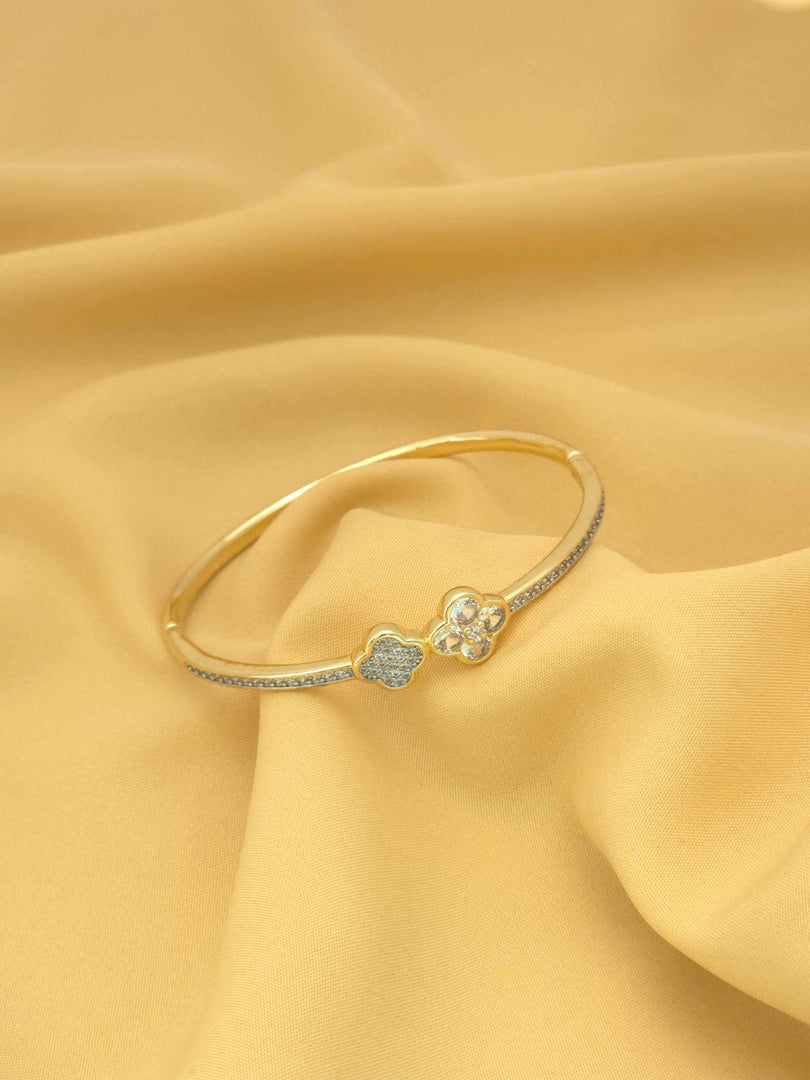 Twin Bloom Pave Bangle