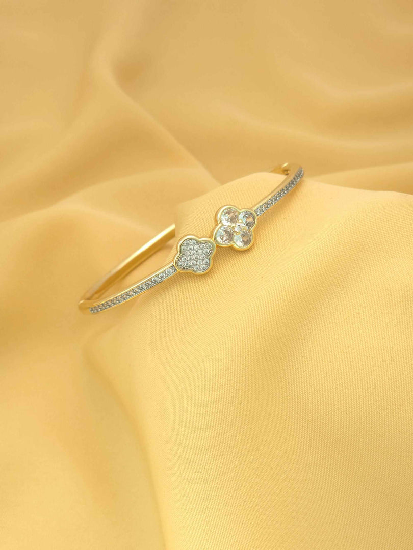 Twin Bloom Pave Bangle