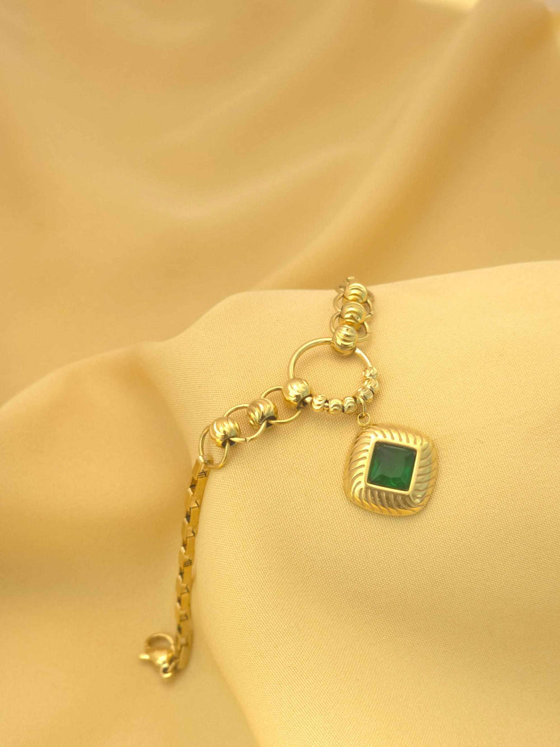 Emerald Aura Charm Bracelet