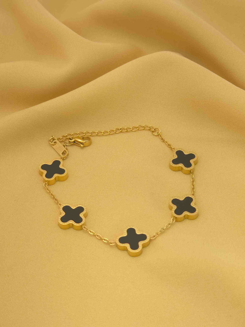 Midnight Clover Station Bracelet