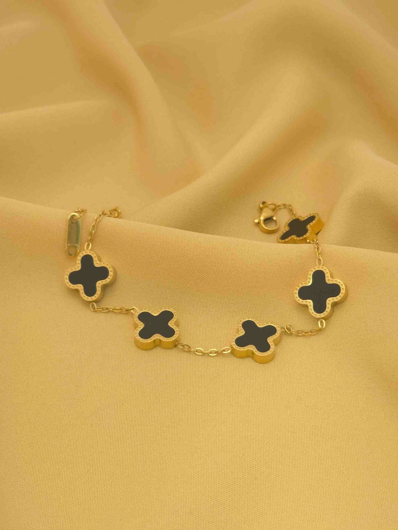 Midnight Clover Station Bracelet