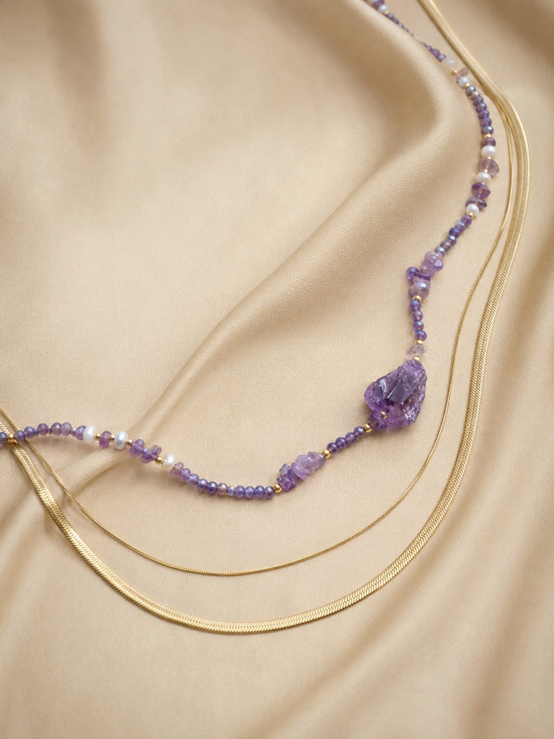 Amethyst Aura Layered Necklace