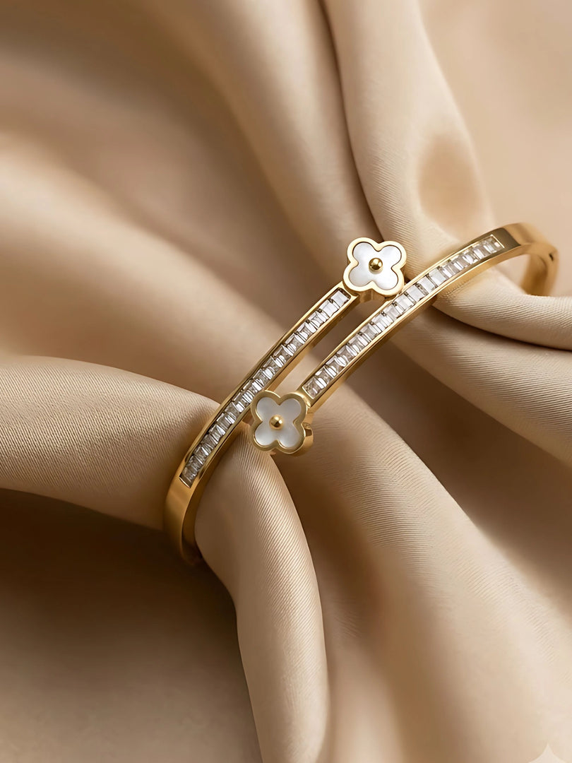 Twin Clover Crystal Bracelet