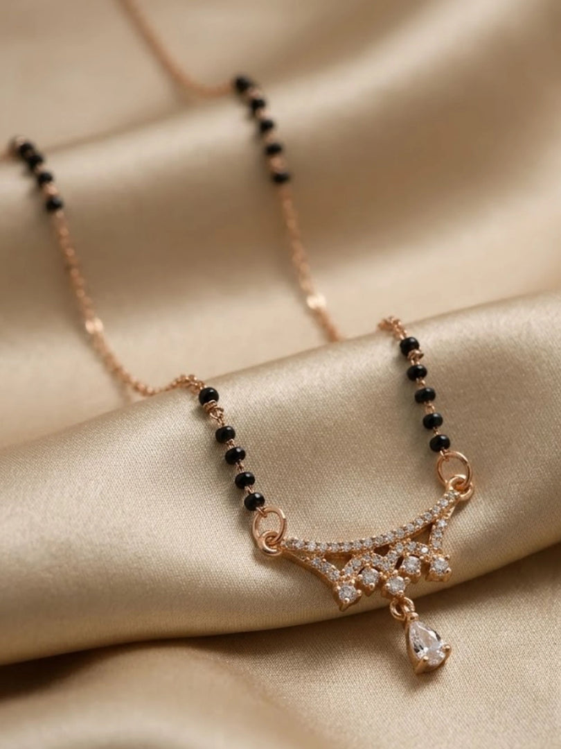 Rose Gold Teardrop Mangalsutra