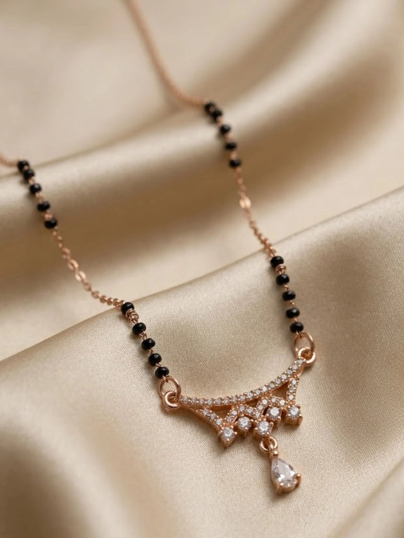 Rose Gold Teardrop Mangalsutra