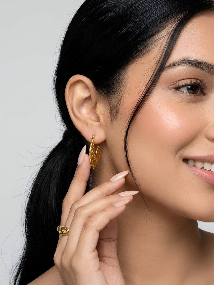 Auric Shield Hoop Earrings