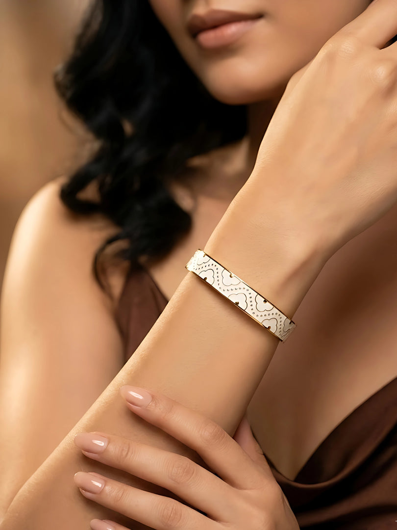 Ivory Mosaic Enamel Bracelet