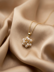 Pearl Cluster Crystal Pendant Necklace