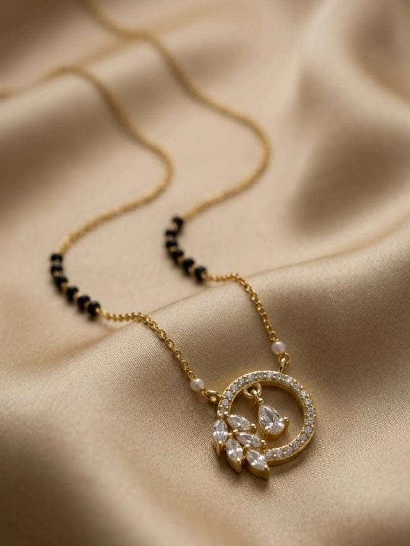 Golden Halo Pearl Mangalsutra