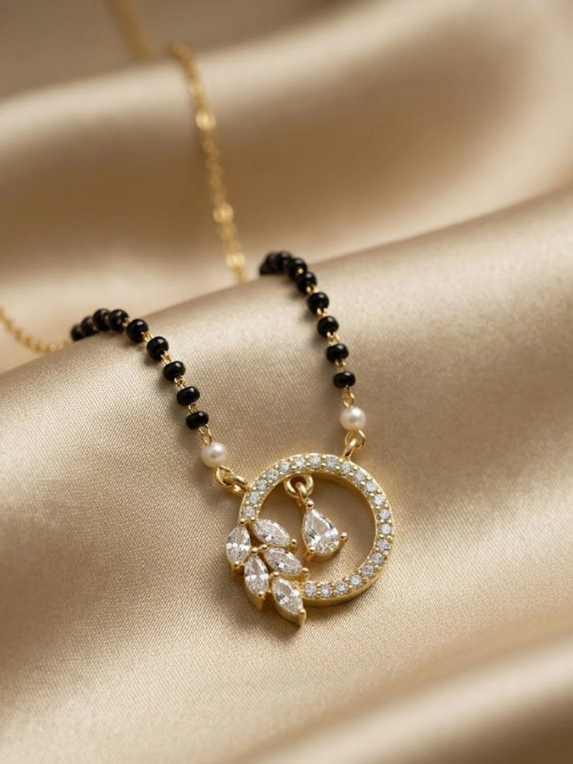Golden Halo Pearl Mangalsutra