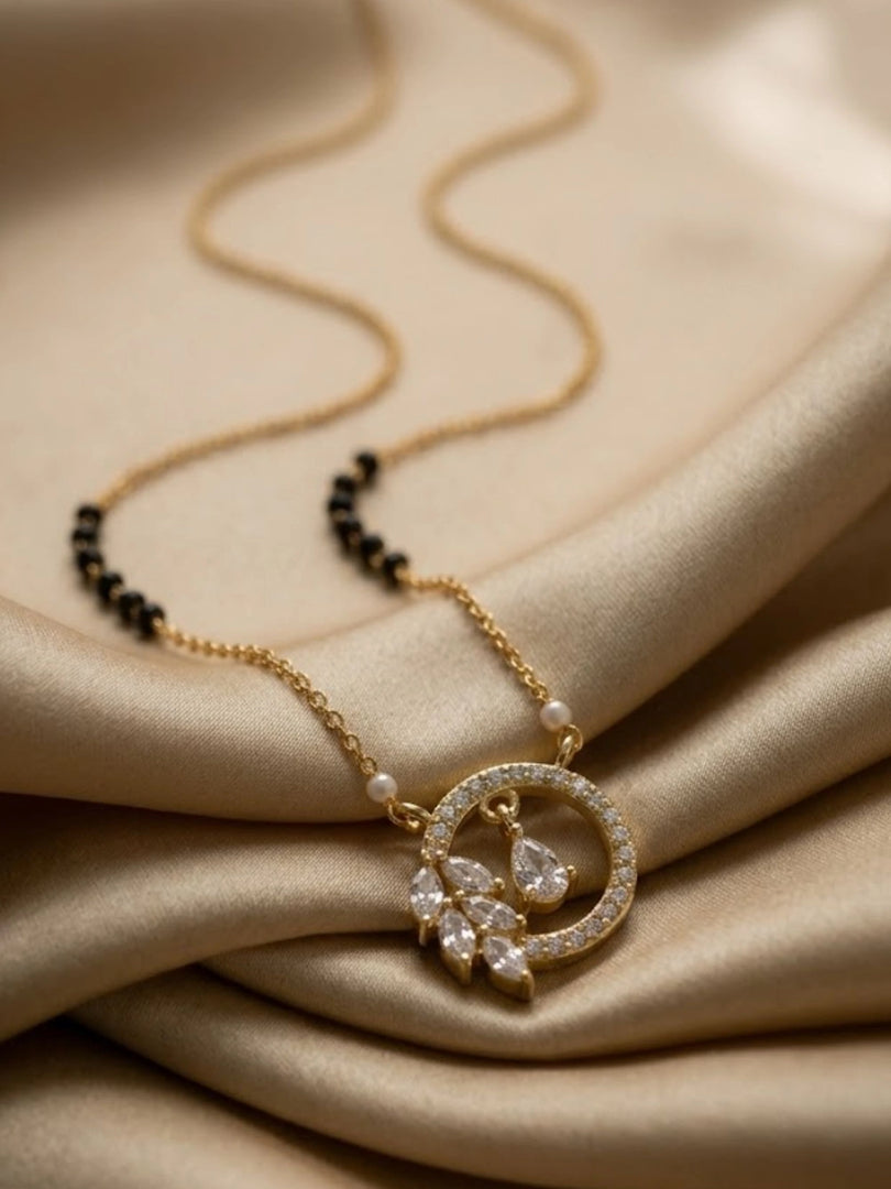 Golden Halo Pearl Mangalsutra