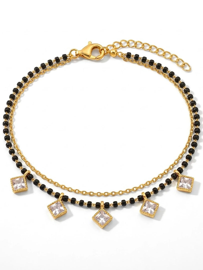 Diamond Charm Mangalsutra Bracelet