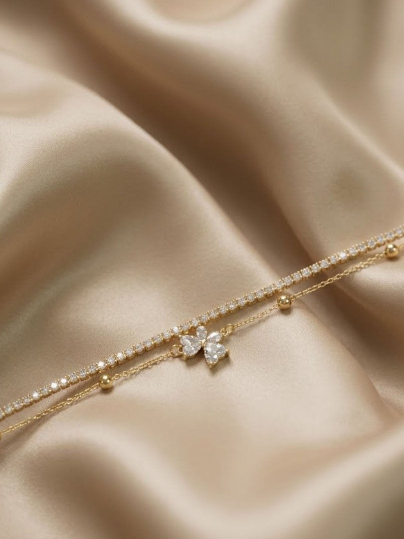 Golden Flora Tennis Whisper Bracelet