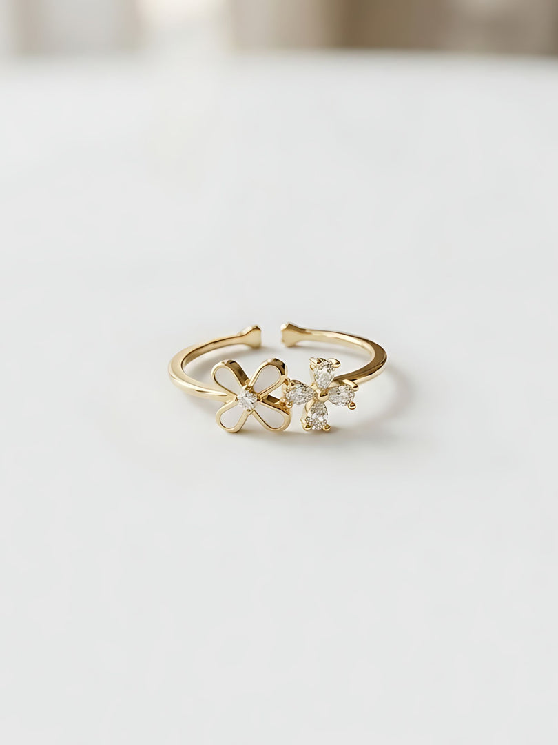 Golden Blossom Duo Ring