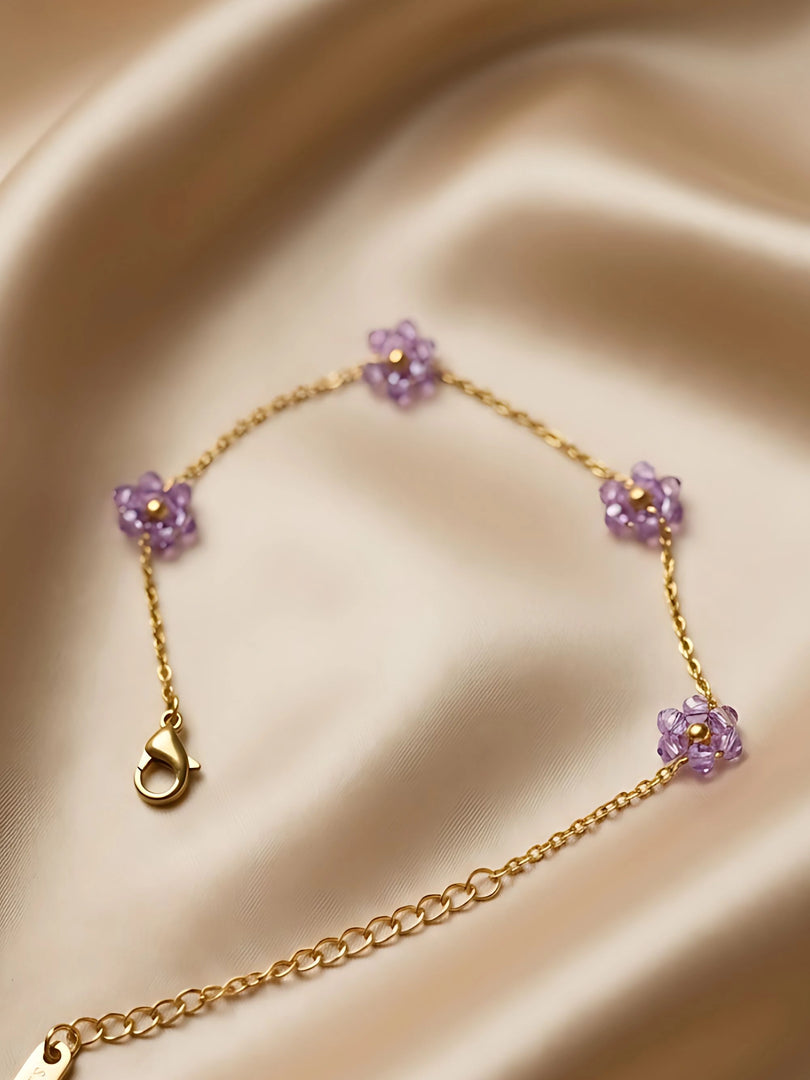 Lavender Blossom Station Bracelet