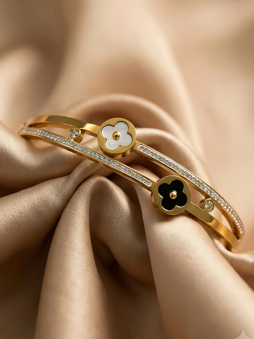 Dual Clover Crystal Bracelet