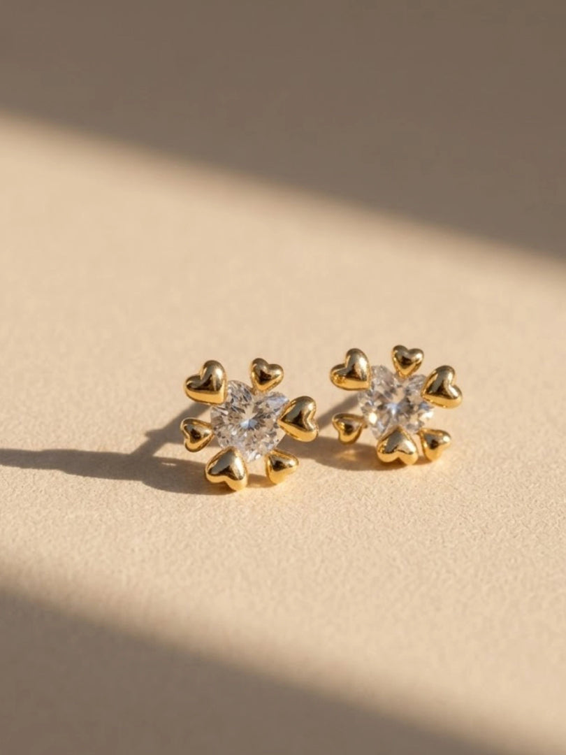 Heart Bloom Stud Earrings