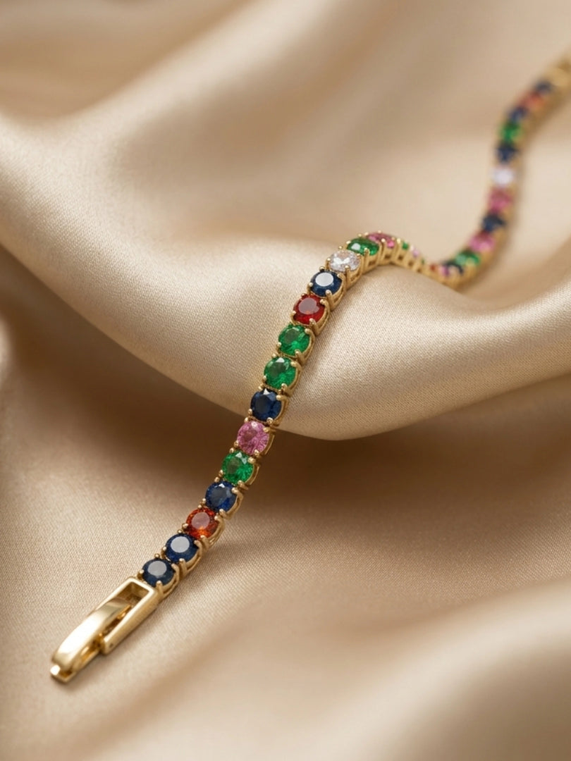 Golden Prism Tennis Bracelet