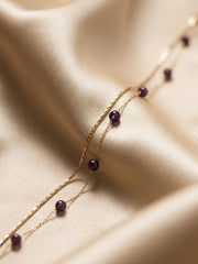 Golden Garnet Whisper Bracelet