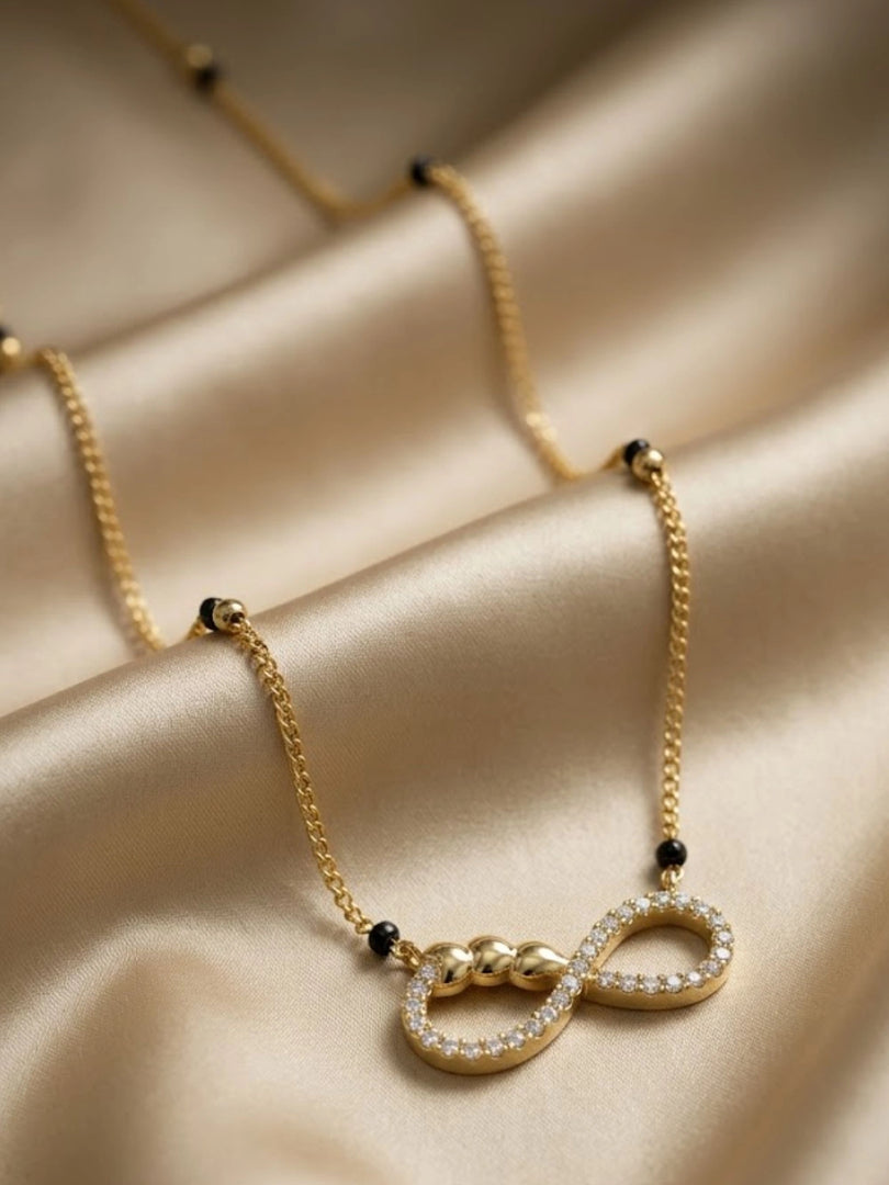 Golden Infinity Beaded Mangalsutra