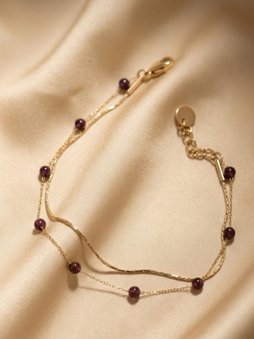 Golden Garnet Whisper Bracelet