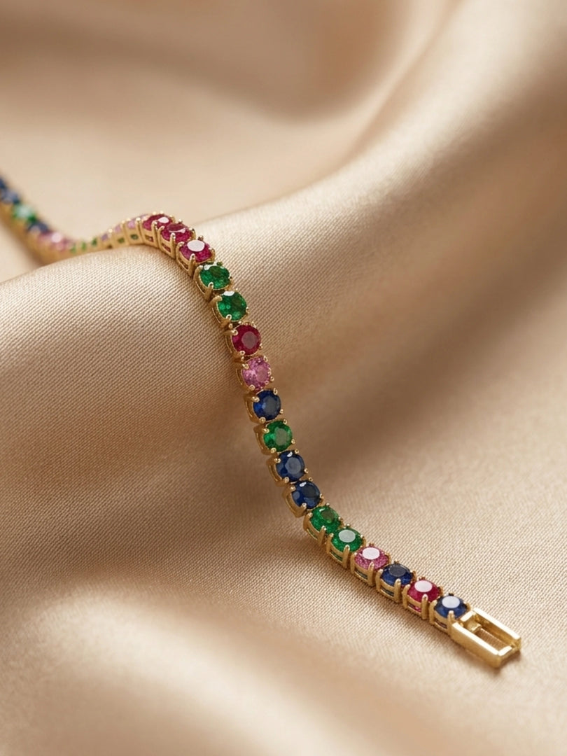 Golden Prism Tennis Bracelet
