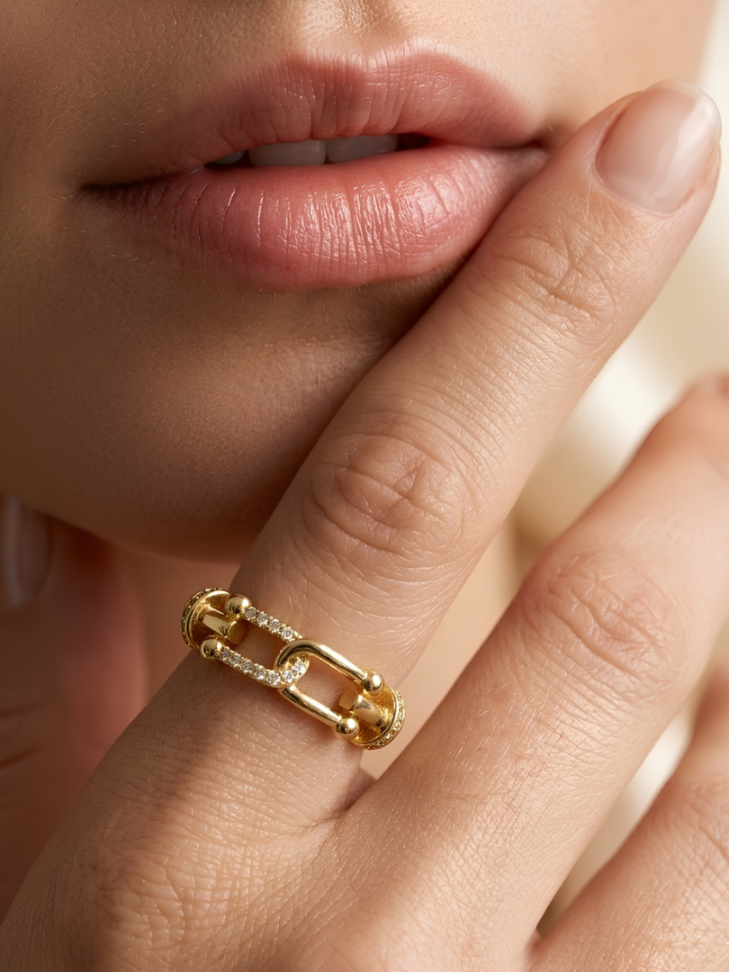 Pave Chain Link Bold Ring
