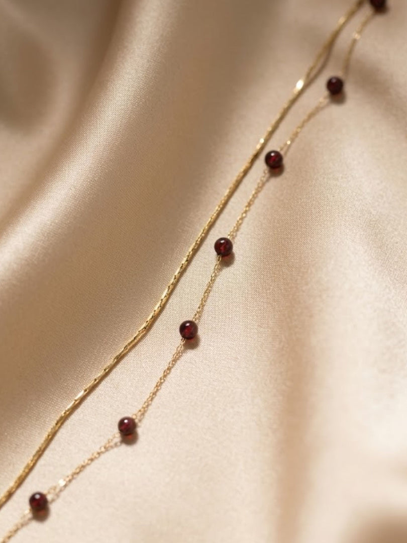 Golden Garnet Whisper Bracelet