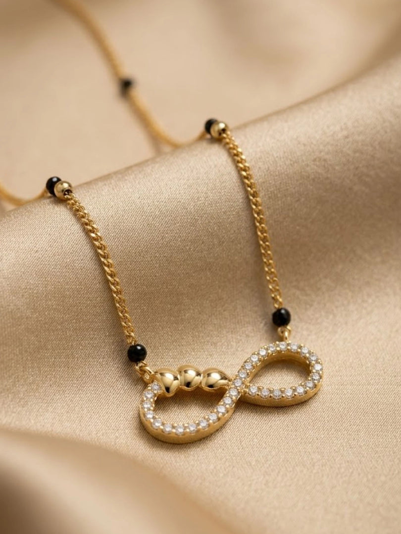 Golden Infinity Beaded Mangalsutra