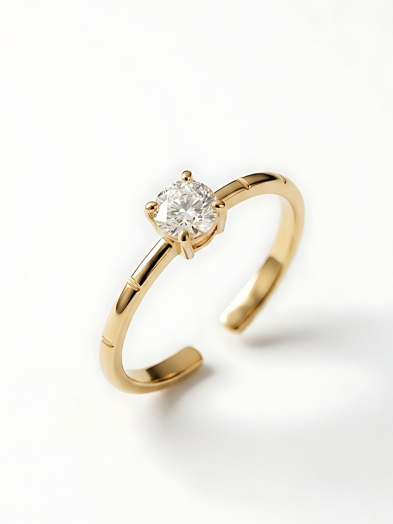 Golden Solstice Solitaire Ring