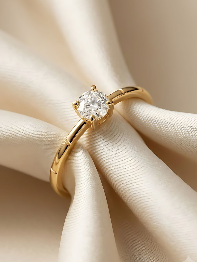 Golden Solstice Solitaire Ring