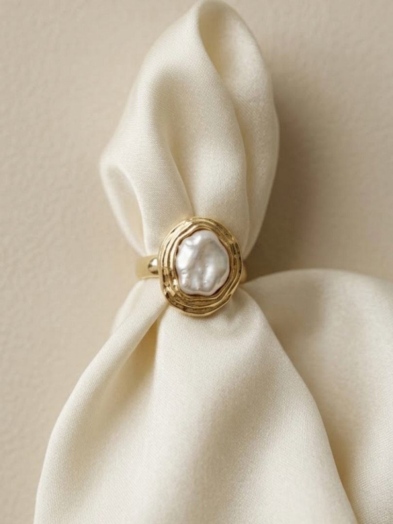 Baroque Pearl Swirl Ring