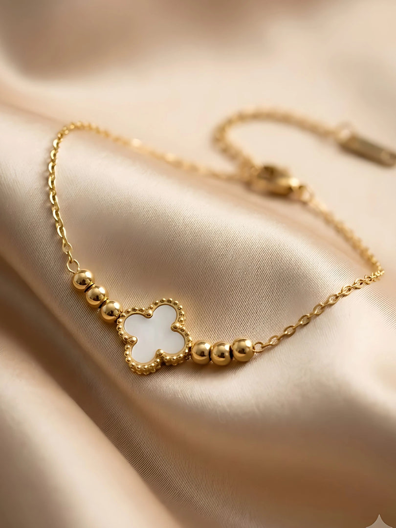 Pearl Clover Charm Bracelet