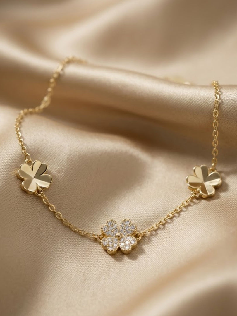 Golden Trifolium Whisper Bracelet
