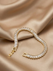 Golden Radiance Baguette Tennis Bracelet